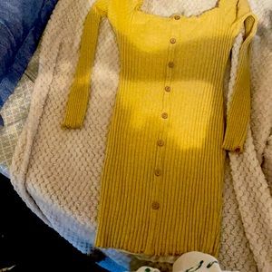 Fashionnova Off the Shoulders Yellow Dress